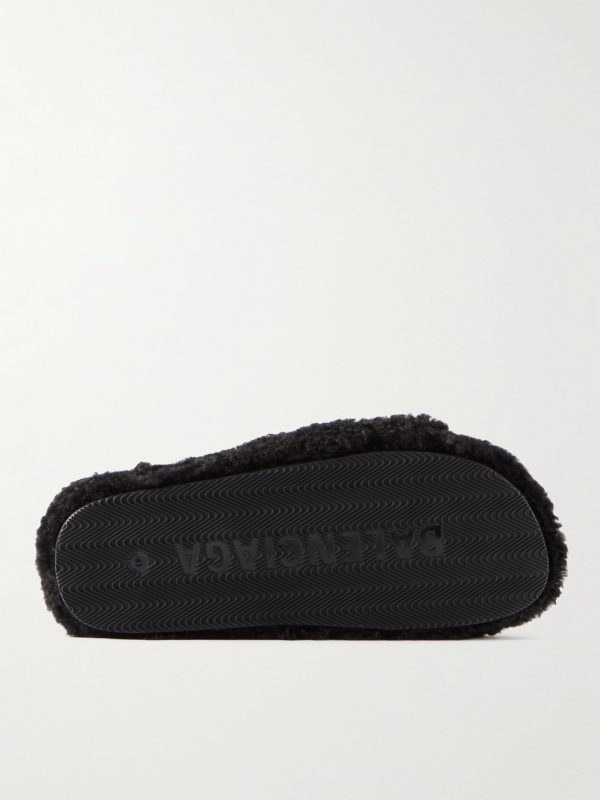 Logo-Embroidered Fleece Slides - E2
