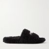 Logo-Embroidered Fleece Slides