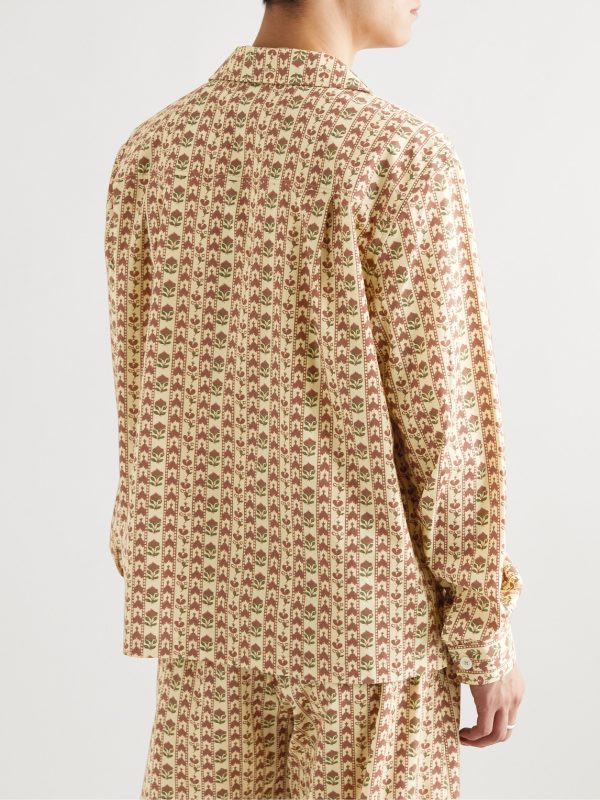 Camp-Collar Printed Cotton-Voile Overshirt - BK