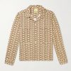 Camp-Collar Printed Cotton-Voile Overshirt
