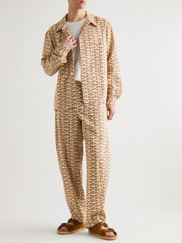Camp-Collar Printed Cotton-Voile Overshirt - OU