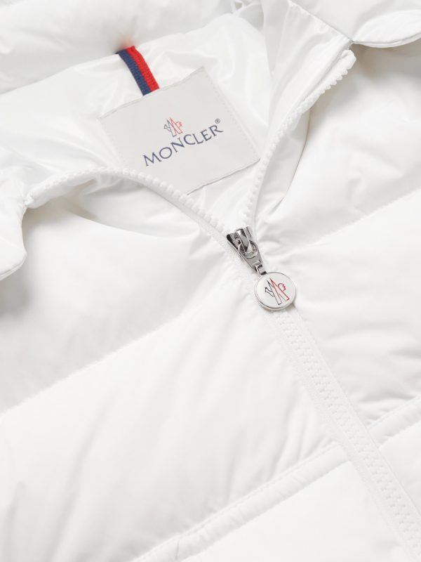 Fleole Logo-Print Striped Quilted Shell Hooded Down Jacket - CU
