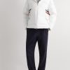Fleole Logo-Print Striped Quilted Shell Hooded Down Jacket - OU