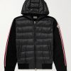 Slim-Fit Ribbed Wool and Quilted Shell Down Hooded Zip-Up Cardigan Slim-Fit Ribbed Wool and Quilted Shell Down Hooded Zip-Up Cardigan