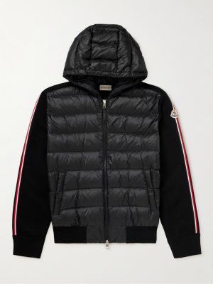 Slim-Fit Ribbed Wool and Quilted Shell Down Hooded Zip-Up Cardigan Slim-Fit Ribbed Wool and Quilted Shell Down Hooded Zip-Up Cardigan