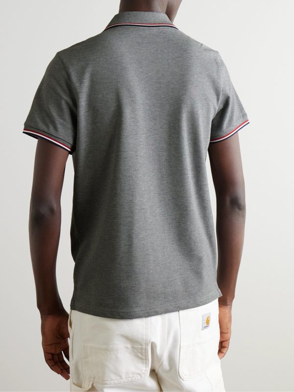 Logo-Appliquéd Striped Cotton-Piqué Polo Shirt - BK Logo-Appliquéd Striped Cotton-Piqué Polo Shirt - BK
