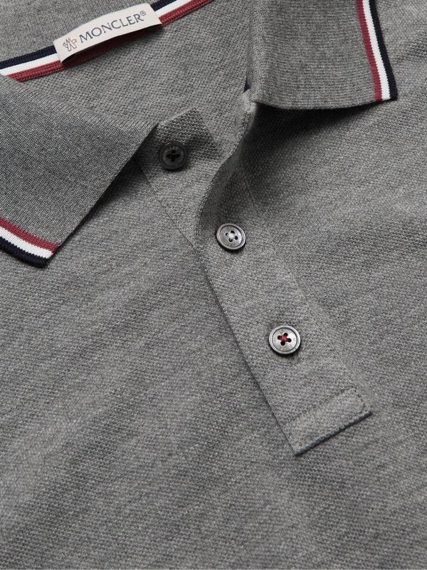 Logo-Appliquéd Striped Cotton-Piqué Polo Shirt - CU Logo-Appliquéd Striped Cotton-Piqué Polo Shirt - CU