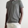 Logo-Appliquéd Striped Cotton-Piqué Polo Shirt - FR Logo-Appliquéd Striped Cotton-Piqué Polo Shirt - FR