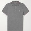 Logo-Appliquéd Striped Cotton-Piqué Polo Shirt Logo-Appliquéd Striped Cotton-Piqué Polo Shirt