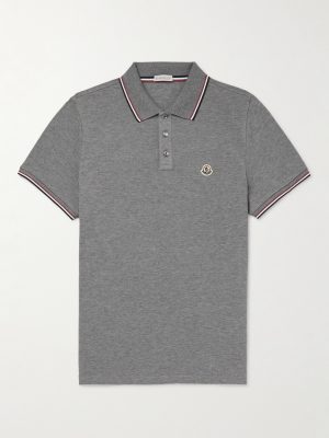 Logo-Appliquéd Striped Cotton-Piqué Polo Shirt Logo-Appliquéd Striped Cotton-Piqué Polo Shirt