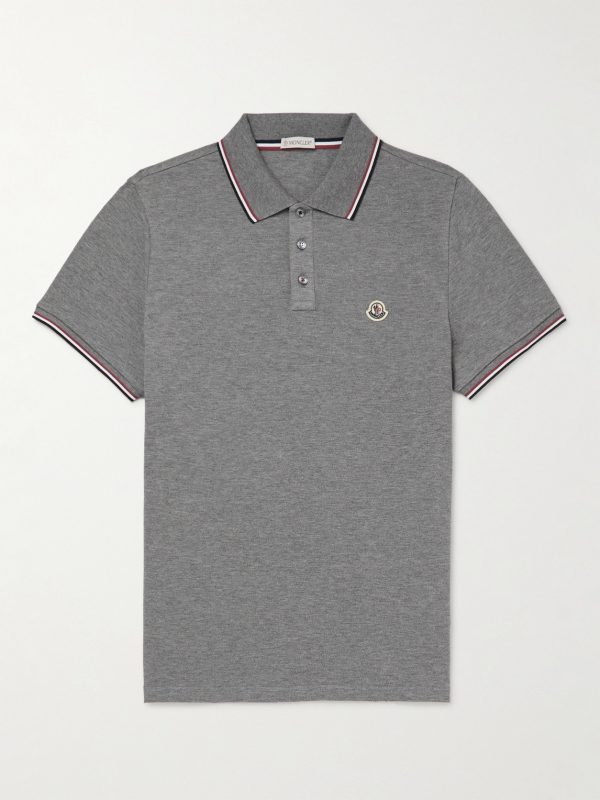 Logo-Appliquéd Striped Cotton-Piqué Polo Shirt Logo-Appliquéd Striped Cotton-Piqué Polo Shirt