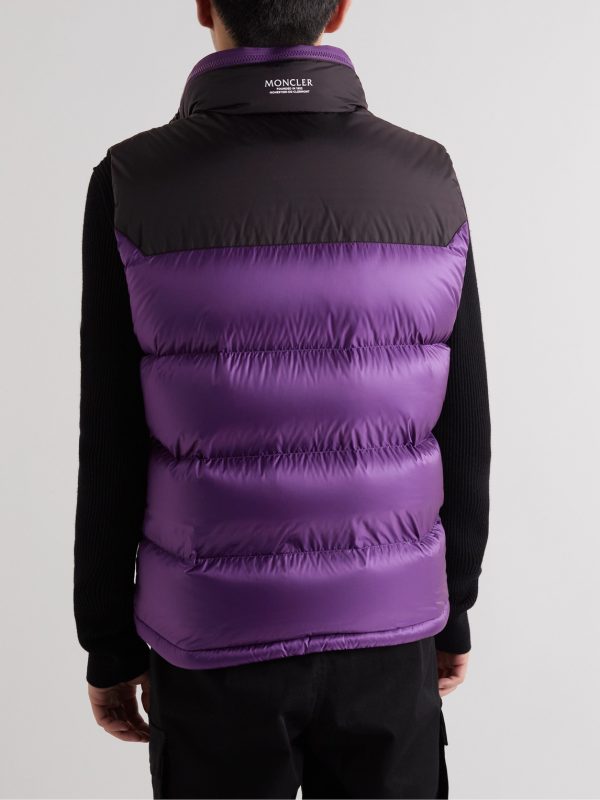 Ophrys Logo-Appliquéd Colour-Block Quilted Shell and Ripstop Down Gilet - BK Ophrys Logo-Appliquéd Colour-Block Quilted Shell and Ripstop Down Gilet - BK