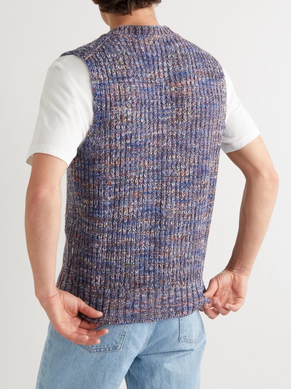 Ribbed-Knit Sweater Vest - BK