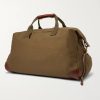 Weekender Leather-Trimmed Cotton-Canvas Holdall - BK Weekender Leather-Trimmed Cotton-Canvas Holdall - BK