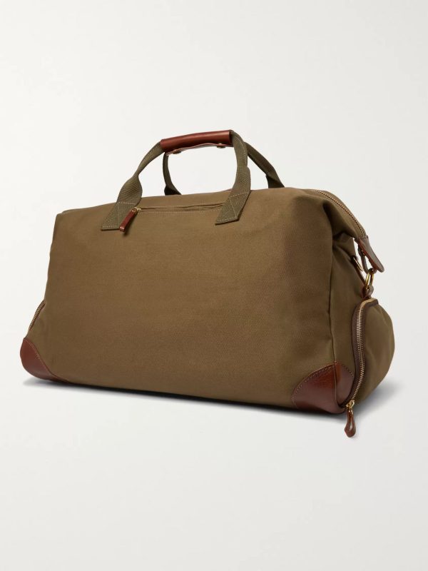 Weekender Leather-Trimmed Cotton-Canvas Holdall - BK Weekender Leather-Trimmed Cotton-Canvas Holdall - BK