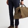 Weekender Leather-Trimmed Cotton-Canvas Holdall - OU Weekender Leather-Trimmed Cotton-Canvas Holdall - OU