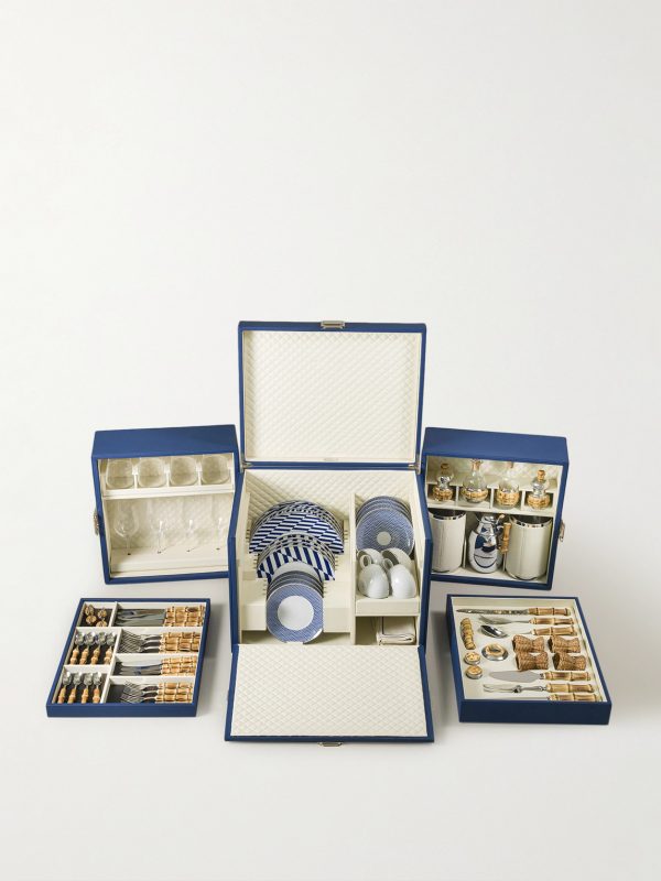 Bamboo and Leather Picnic Trunk