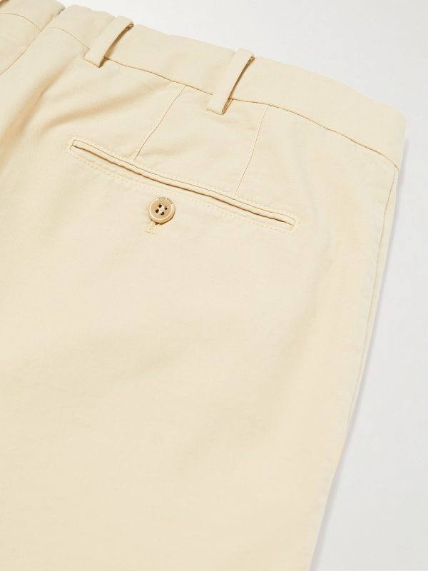 Pantaflat Slim-Fit Pleated Stretch-Cotton Trousers - CU Pantaflat Slim-Fit Pleated Stretch-Cotton Trousers - CU