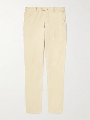 Pantaflat Slim-Fit Pleated Stretch-Cotton Trousers