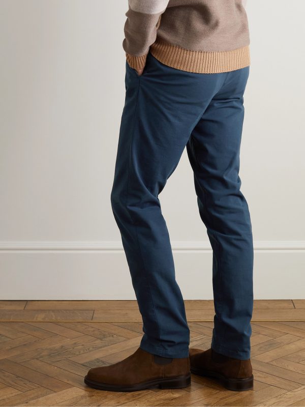 Pantaflat Slim-Fit Pleated Stretch-Cotton Trousers - BK Pantaflat Slim-Fit Pleated Stretch-Cotton Trousers - BK