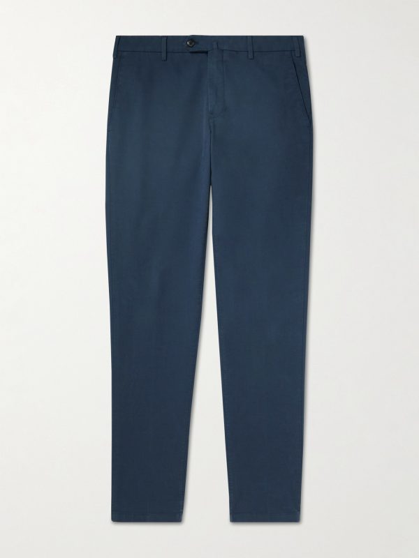 Pantaflat Slim-Fit Pleated Stretch-Cotton Trousers Pantaflat Slim-Fit Pleated Stretch-Cotton Trousers