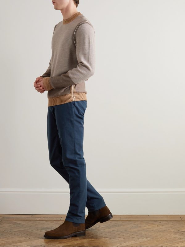 Pantaflat Slim-Fit Pleated Stretch-Cotton Trousers - OU Pantaflat Slim-Fit Pleated Stretch-Cotton Trousers - OU
