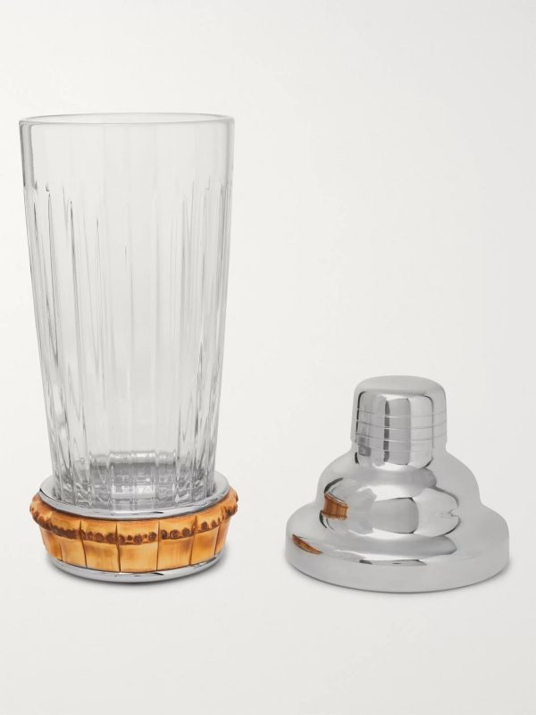 Glass, Bamboo and Stainless Steel Cocktail Shaker - BK Glass, Bamboo and Stainless Steel Cocktail Shaker - BK