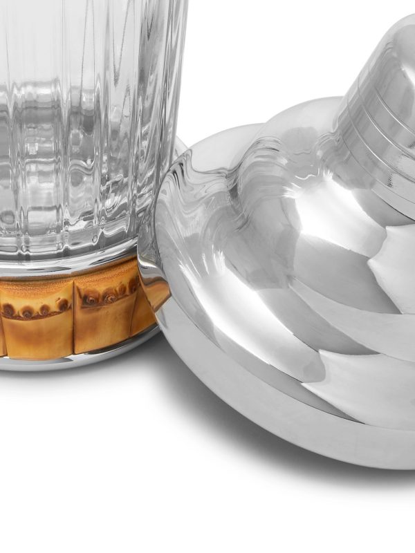 Glass, Bamboo and Stainless Steel Cocktail Shaker - CU Glass, Bamboo and Stainless Steel Cocktail Shaker - CU
