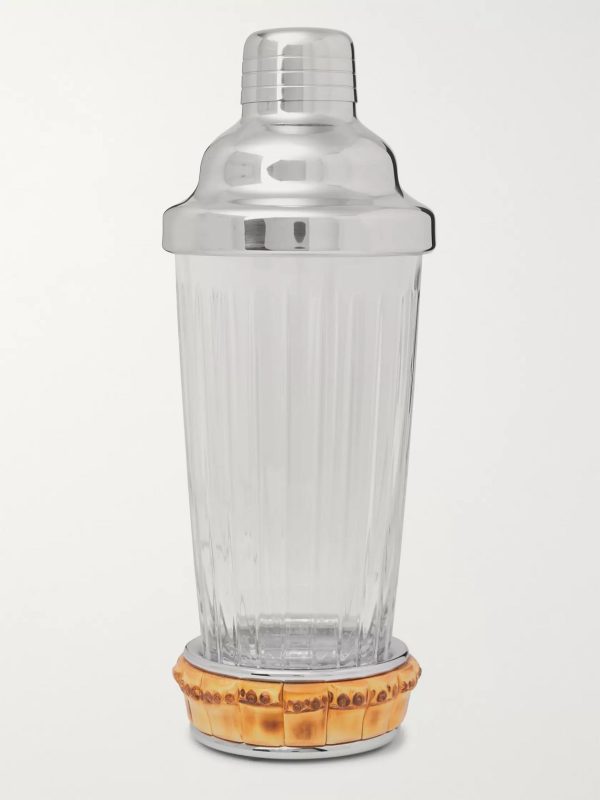 Glass, Bamboo and Stainless Steel Cocktail Shaker Glass, Bamboo and Stainless Steel Cocktail Shaker