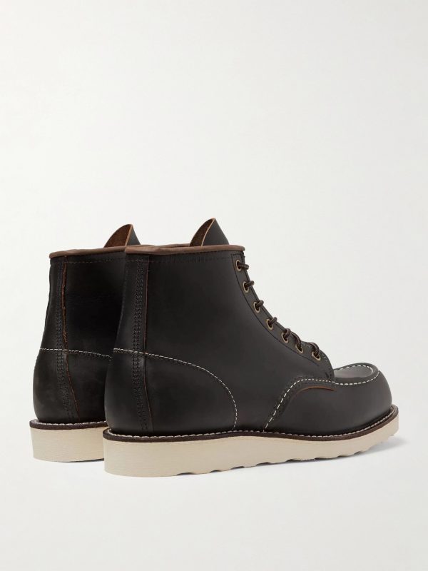 8849 6-Inch Moc Leather Boots - BK
