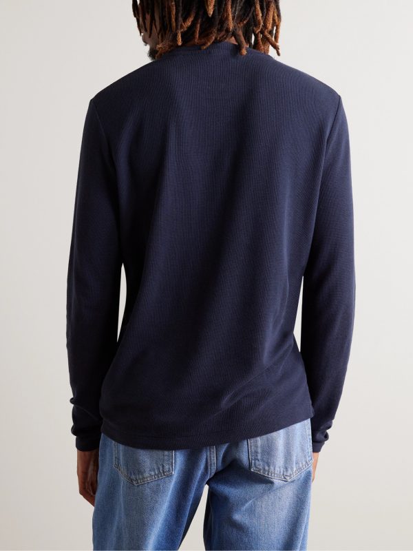 Clive Waffle-Knit Cotton and Modal-Blend T-Shirt - BK Clive Waffle-Knit Cotton and Modal-Blend T-Shirt - BK