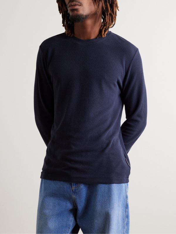 Clive Waffle-Knit Cotton and Modal-Blend T-Shirt - FR Clive Waffle-Knit Cotton and Modal-Blend T-Shirt - FR