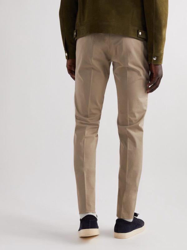 Four Season Slim-Fit Cotton-Blend Chinos - BK Four Season Slim-Fit Cotton-Blend Chinos - BK