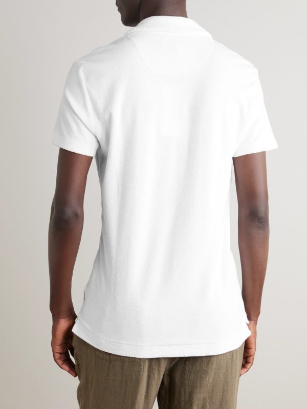 Slim-Fit Camp-Collar Cotton-Terry Polo Shirt - BK Slim-Fit Camp-Collar Cotton-Terry Polo Shirt - BK