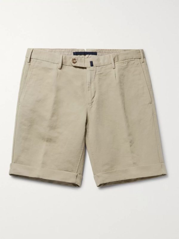 Slim-Fit Linen and Cotton-Blend Shorts