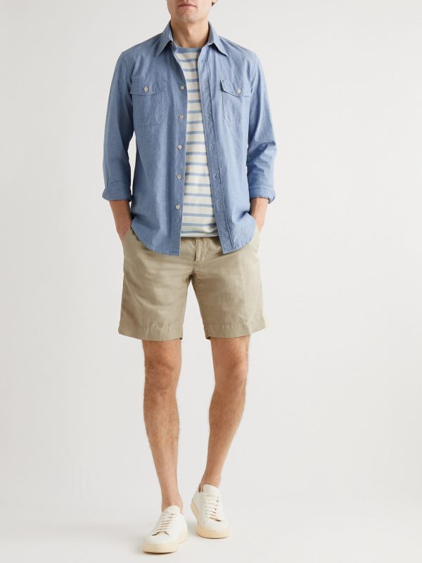 Slim-Fit Linen and Cotton-Blend Shorts - OU