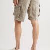 Washed Cotton and Linen-Blend Cargo Shorts - BK