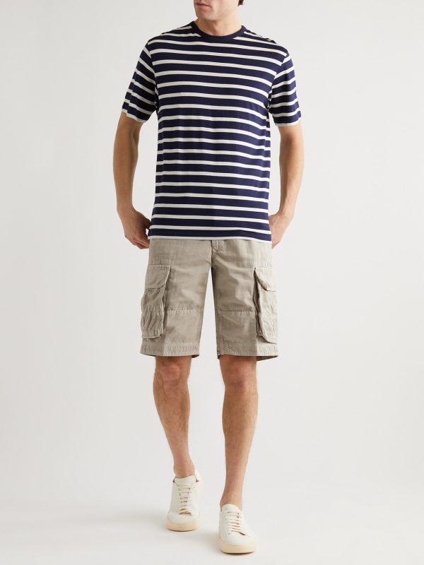 Washed Cotton and Linen-Blend Cargo Shorts - OU