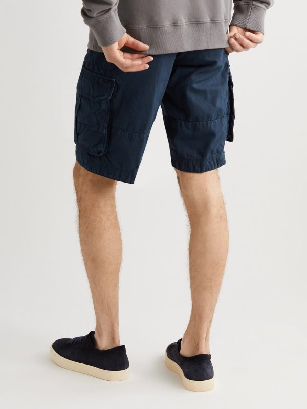 Washed Cotton and Linen-Blend Cargo Shorts - BK Washed Cotton and Linen-Blend Cargo Shorts - BK