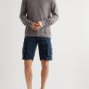 Washed Cotton and Linen-Blend Cargo Shorts - OU Washed Cotton and Linen-Blend Cargo Shorts - OU
