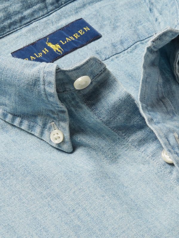 Slim-Fit Washed Cotton-Chambray Shirt - CU