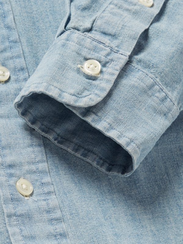 Slim-Fit Washed Cotton-Chambray Shirt - E1