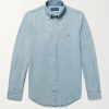Slim-Fit Washed Cotton-Chambray Shirt