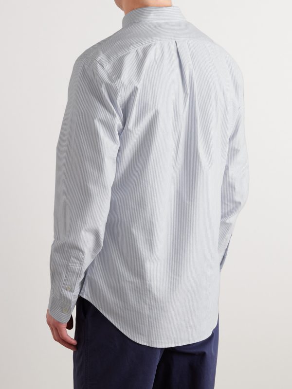 Slim-Fit Striped Cotton Oxford Shirt - BK