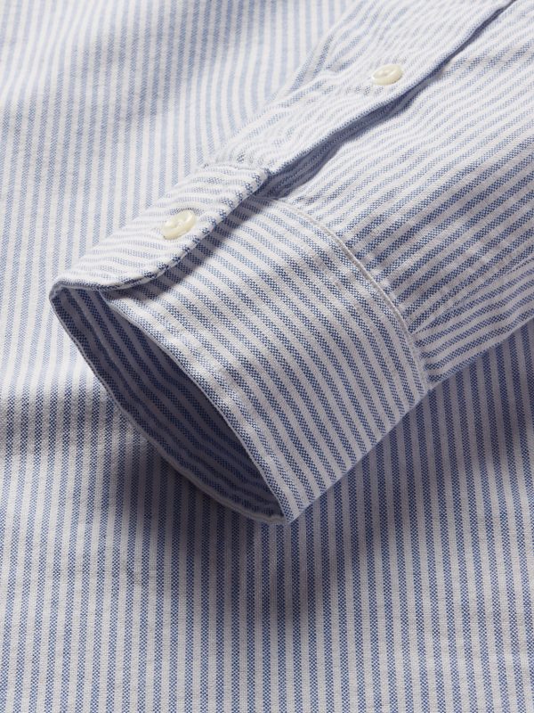 Slim-Fit Striped Cotton Oxford Shirt - E1