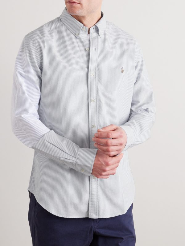 Slim-Fit Striped Cotton Oxford Shirt - FR