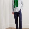 Slim-Fit Striped Cotton Oxford Shirt - OU