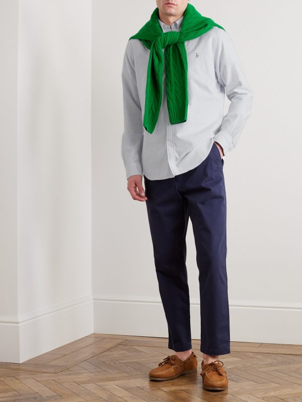 Slim-Fit Striped Cotton Oxford Shirt - OU