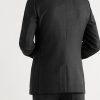 Grey Unstructured Worsted Wool Suit Jacket - BK Grey Unstructured Worsted Wool Suit Jacket - BK