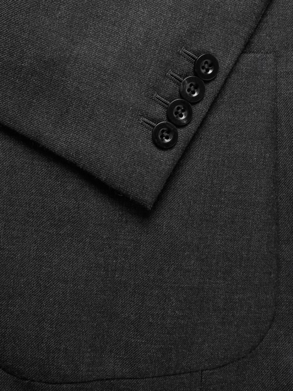 Grey Unstructured Worsted Wool Suit Jacket - CU Grey Unstructured Worsted Wool Suit Jacket - CU